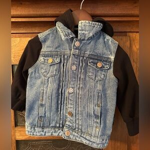 EUC Little Bipsy Classic Hooded Denim Jacket Size 18-24 months.